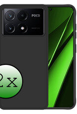 BASEY. Hoes Geschikt voor Xiaomi Poco X6 Pro 5G Hoesje Siliconen Back Cover Case - Hoesje Geschikt voor Xiaomi Poco X6 Pro Hoes Cover Hoesje - Zwart - 2 Stuks