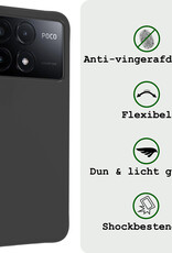 BASEY. Hoes Geschikt voor Xiaomi Poco X6 Pro 5G Hoesje Siliconen Back Cover Case - Hoesje Geschikt voor Xiaomi Poco X6 Pro Hoes Cover Hoesje - Zwart - 2 Stuks