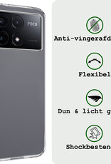 BASEY. Hoes Geschikt voor Xiaomi Poco X6 Pro 5G Hoesje Siliconen Back Cover Case Met Screenprotector - Hoesje Geschikt voor Xiaomi Poco X6 Pro Hoes Cover Hoesje - Transparant