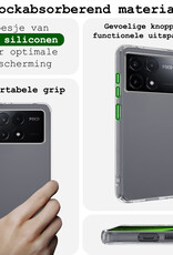 BASEY. Hoes Geschikt voor Xiaomi Poco X6 Pro 5G Hoesje Siliconen Back Cover Case Met Screenprotector - Hoesje Geschikt voor Xiaomi Poco X6 Pro Hoes Cover Hoesje - Transparant