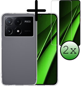 BASEY. BASEY. Xiaomi Poco X6 Pro Hoesje Siliconen Met 2x Screenprotector - Transparant