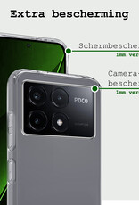 BASEY. Hoes Geschikt voor Xiaomi Poco X6 Pro 5G Hoesje Siliconen Back Cover Case Met 2x Screenprotector - Hoesje Geschikt voor Xiaomi Poco X6 Pro Hoes Cover Hoesje - Transparant