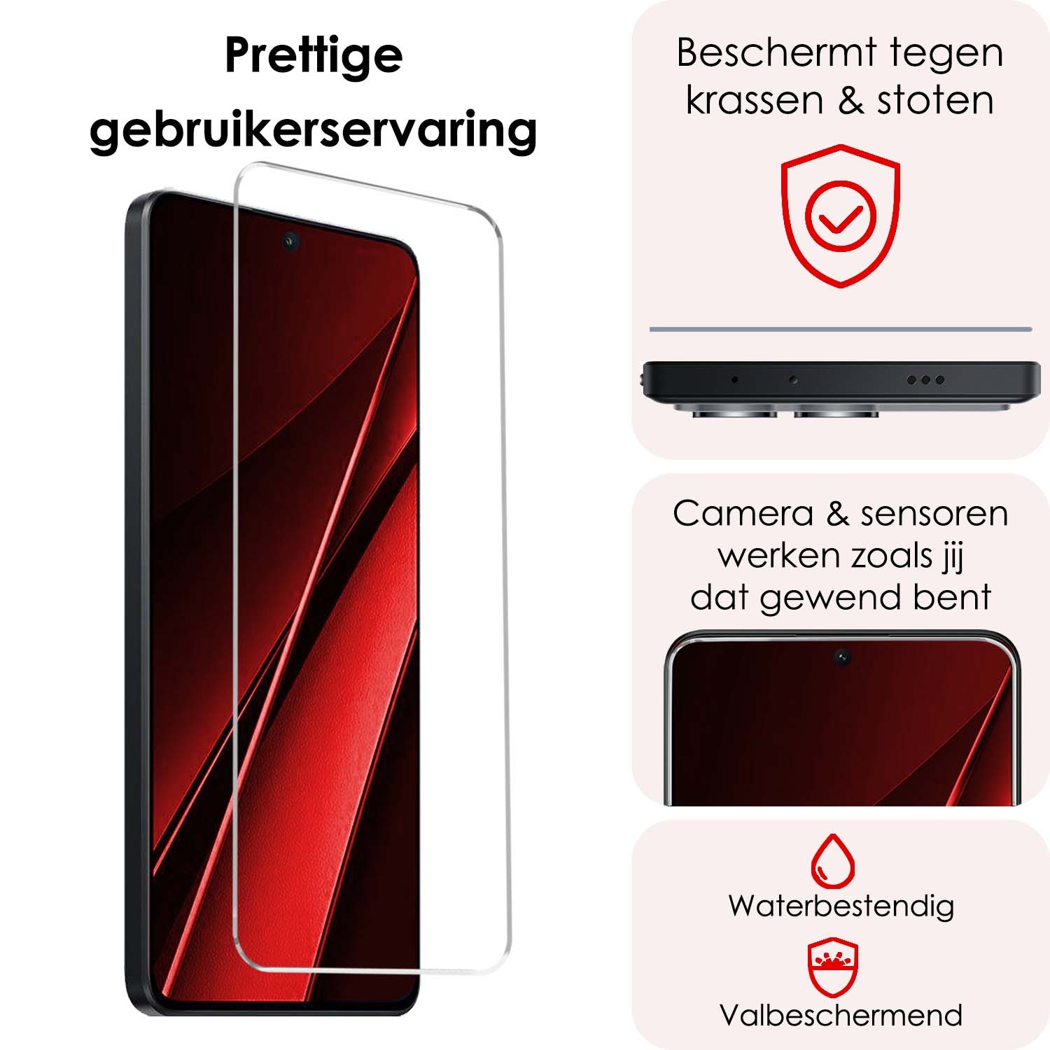 NoXx Screenprotector Geschikt voor Xiaomi Poco X6 Screenprotector Tempered Glass Gehard Glas Beschermglas - 3x