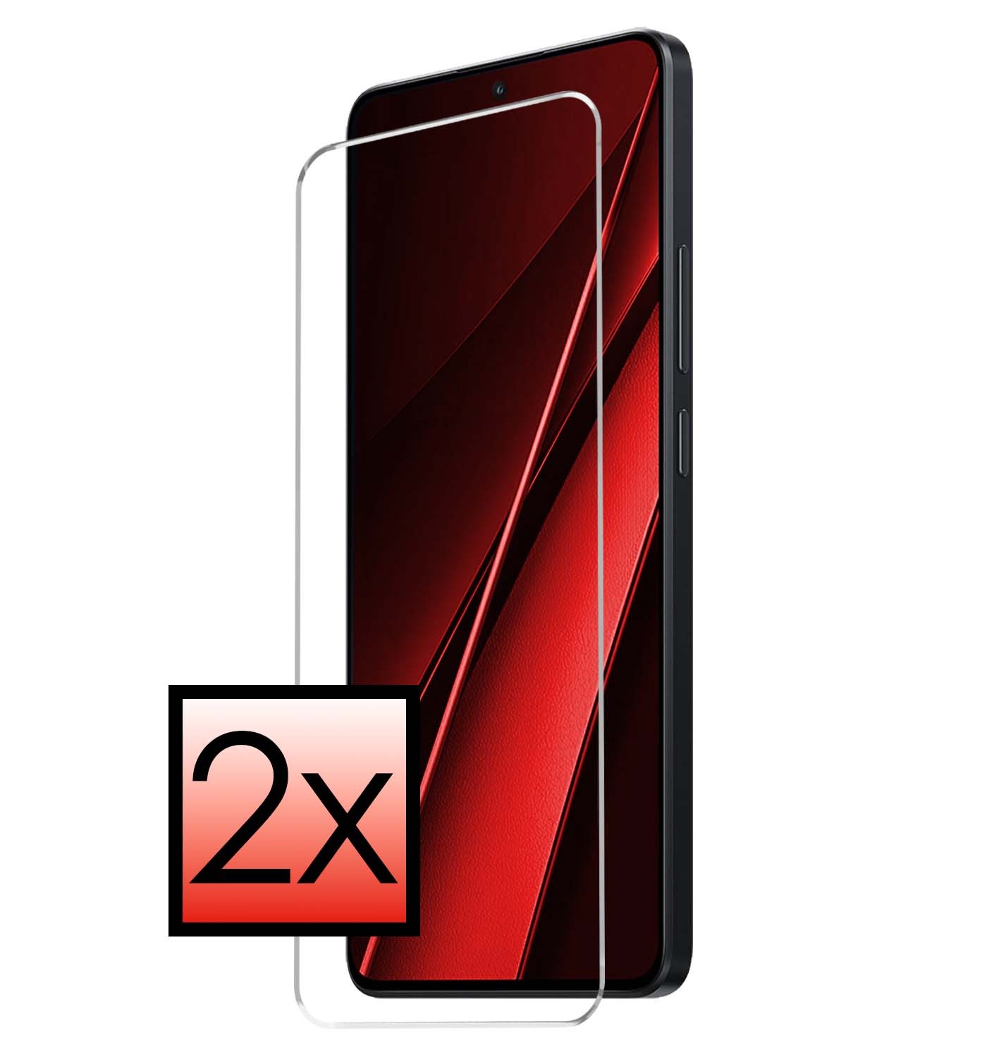 NoXx Screenprotector Geschikt voor Xiaomi Poco X6 Pro 5G Screenprotector Tempered Glass Gehard Glas Beschermglas - 2x