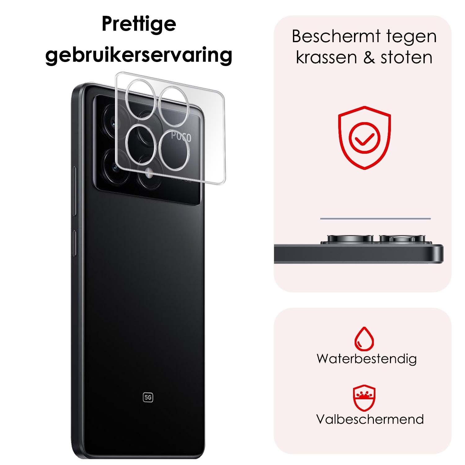 NoXx Screenprotector Geschikt voor Xiaomi Poco X6 Pro 5G Camera Screenprotector Gehard Glas - Screenprotector Geschikt voor Xiaomi Poco X6 Pro Screenprotector Camera Tempered Glass
