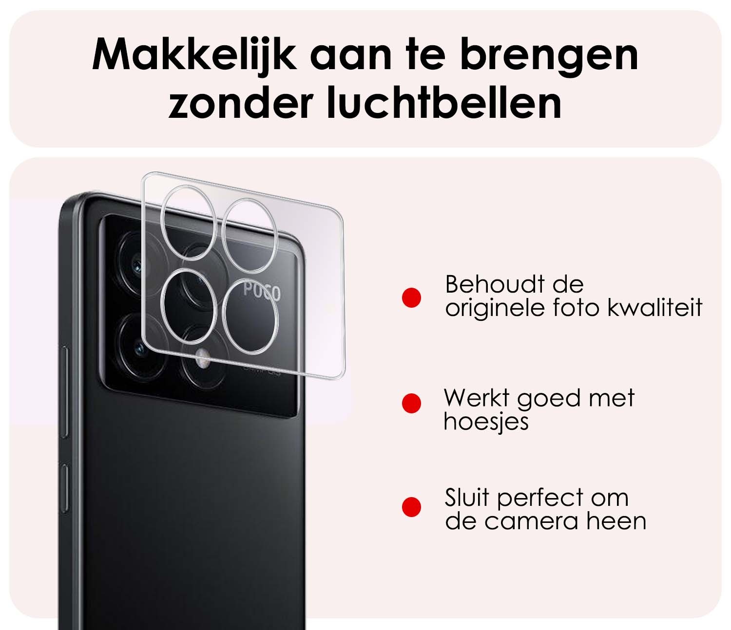 NoXx Screenprotector Geschikt voor Xiaomi Poco X6 Pro 5G Camera Screenprotector Gehard Glas - Screenprotector Geschikt voor Xiaomi Poco X6 Pro Screenprotector Camera Tempered Glass - 3x