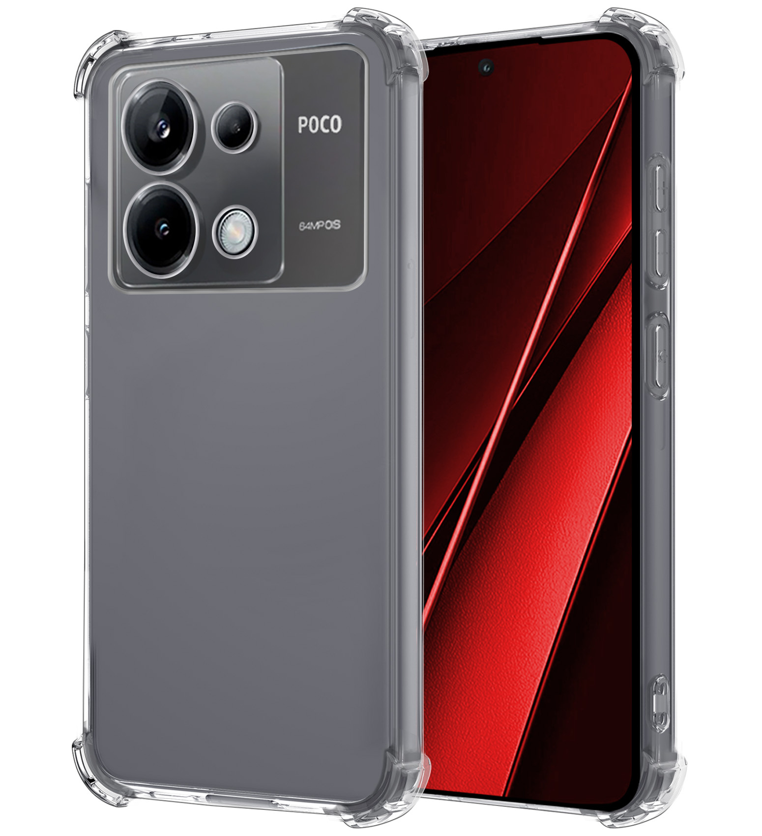 NoXx Hoes Geschikt voor Xiaomi Poco X6 Hoesje Siliconen Cover Shock Proof Back Case Shockproof Hoes - Transparant