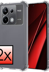 NoXx Hoes Geschikt voor Xiaomi Poco X6 Hoesje Siliconen Cover Shock Proof Back Case Shockproof Hoes - Transparant - 2x