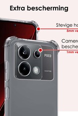 NoXx Hoes Geschikt voor Xiaomi Poco X6 Hoesje Siliconen Cover Shock Proof Back Case Shockproof Hoes - Transparant - 2x