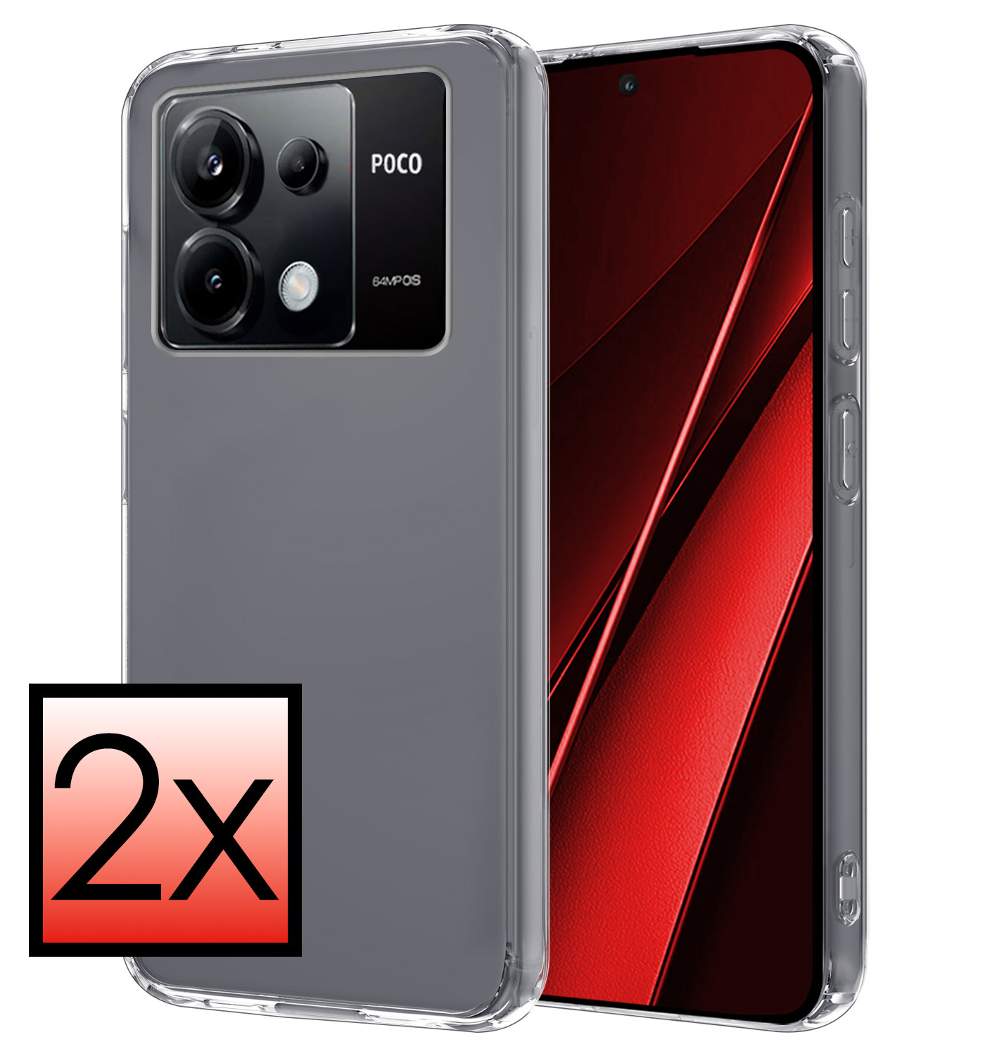 NoXx Hoes Geschikt voor Xiaomi Poco X6 Hoesje Cover Siliconen Back Case Hoes - Transparant - 2x