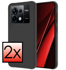 NoXx NoXx Xiaomi Poco X6 Hoesje Siliconen - Zwart - 2 PACK