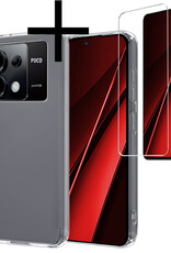 NoXx Hoes Geschikt voor Xiaomi Poco X6 Hoesje Cover Siliconen Back Case Hoes Met Screenprotector - Transparant