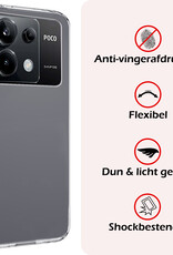 NoXx Hoes Geschikt voor Xiaomi Poco X6 Hoesje Cover Siliconen Back Case Hoes Met Screenprotector - Transparant