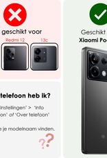 NoXx Hoes Geschikt voor Xiaomi Poco X6 Hoesje Cover Siliconen Back Case Hoes Met Screenprotector - Zwart