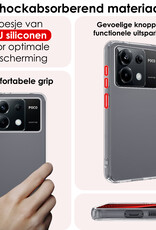 NoXx Hoes Geschikt voor Xiaomi Poco X6 Hoesje Cover Siliconen Back Case Hoes Met 2x Screenprotector - Transparant