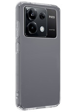 NoXx Hoes Geschikt voor Xiaomi Poco X6 Hoesje Cover Siliconen Back Case Hoes Met 2x Screenprotector - Transparant