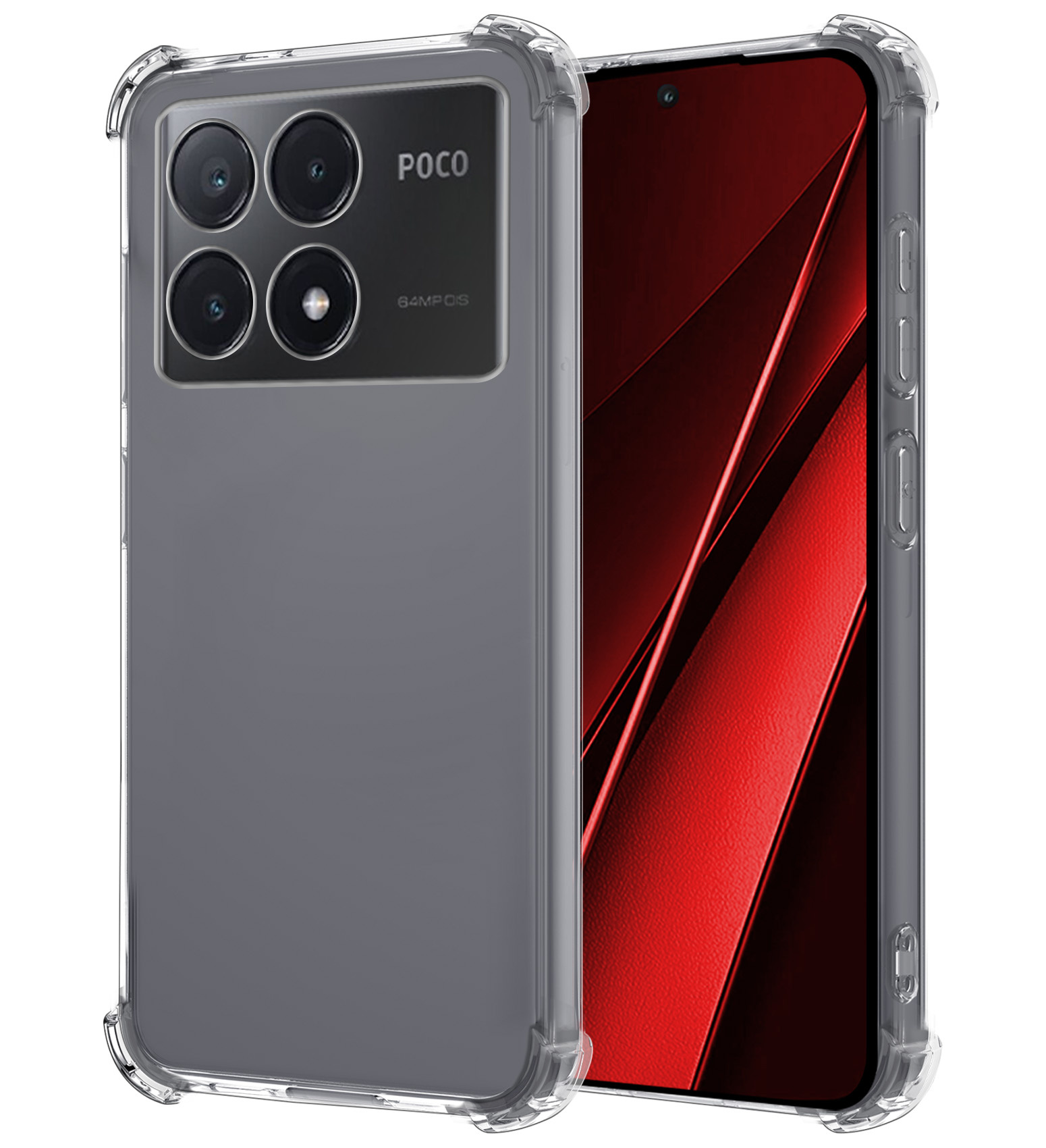 NoXx Hoes Geschikt voor Xiaomi Poco X6 Pro 5G Hoesje Siliconen Cover Shock Proof Back Case Shockproof Hoes - Transparant