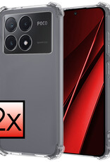 NoXx Hoes Geschikt voor Xiaomi Poco X6 Pro 5G Hoesje Siliconen Cover Shock Proof Back Case Shockproof Hoes - Transparant - 2x