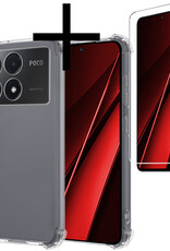 NoXx Hoes Geschikt voor Xiaomi Poco X6 Pro 5G Hoesje Siliconen Cover Shock Proof Back Case Shockproof Hoes Met Screenprotector - Transparant