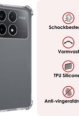 NoXx Hoes Geschikt voor Xiaomi Poco X6 Pro 5G Hoesje Siliconen Cover Shock Proof Back Case Shockproof Hoes Met 2x Screenprotector - Transparant