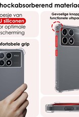 NoXx Hoes Geschikt voor Xiaomi Poco X6 Pro 5G Hoesje Siliconen Cover Shock Proof Back Case Shockproof Hoes Met 2x Screenprotector - Transparant