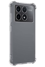 NoXx Hoes Geschikt voor Xiaomi Poco X6 Pro 5G Hoesje Siliconen Cover Shock Proof Back Case Shockproof Hoes Met 2x Screenprotector - Transparant