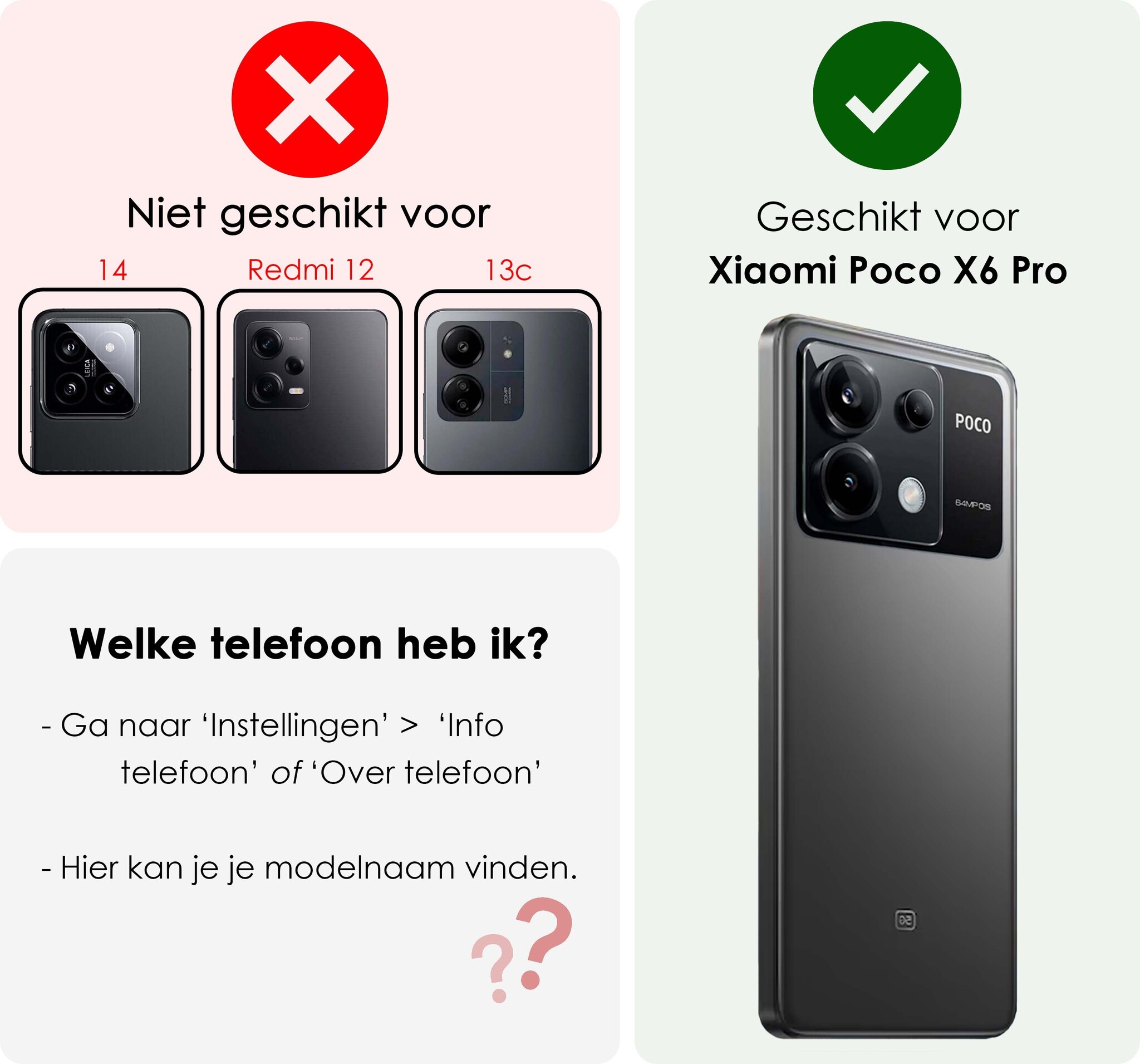 NoXx Hoes Geschikt voor Xiaomi Poco X6 Pro 5G Hoesje Siliconen Cover Shock Proof Back Case Shockproof Hoes Met 2x Screenprotector - Transparant