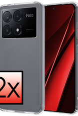 NoXx Hoes Geschikt voor Xiaomi Poco X6 Pro 5G Hoesje Cover Siliconen Back Case Hoes - Transparant - 2x