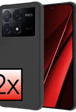NoXx Hoes Geschikt voor Xiaomi Poco X6 Pro 5G Hoesje Cover Siliconen Back Case Hoes - Zwart - 2x