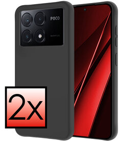 NoXx NoXx Xiaomi Poco X6 Pro Hoesje Siliconen - Zwart - 2 PACK