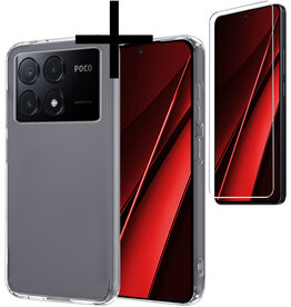 NoXx NoXx Xiaomi Poco X6 Pro Hoesje Siliconen Met Screenprotector - Transparant