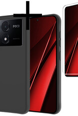 NoXx Hoes Geschikt voor Xiaomi Poco X6 Pro 5G Hoesje Cover Siliconen Back Case Hoes Met Screenprotector - Zwart