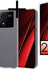 NoXx Hoes Geschikt voor Xiaomi Poco X6 Pro 5G Hoesje Cover Siliconen Back Case Hoes Met 2x Screenprotector - Transparant