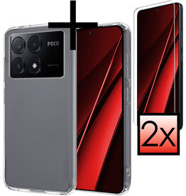 NoXx NoXx Xiaomi Poco X6 Pro Hoesje Siliconen Met 2x Screenprotector - Transparant