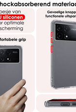 NoXx Hoes Geschikt voor Xiaomi Poco X6 Pro 5G Hoesje Cover Siliconen Back Case Hoes Met 2x Screenprotector - Transparant