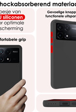 NoXx Hoes Geschikt voor Xiaomi Poco X6 Pro 5G Hoesje Cover Siliconen Back Case Hoes Met 2x Screenprotector - Zwart