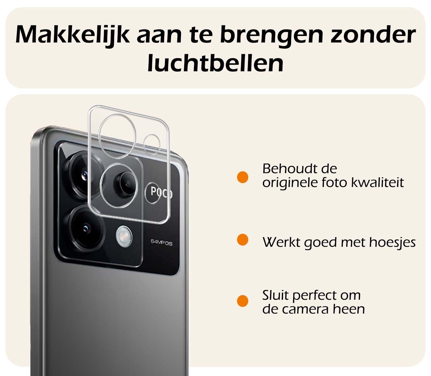 Nomfy Screenprotector Geschikt voor Xiaomi Poco X6 Camera Screen Protector Beschermglas - Screenprotector Geschikt voor Xiaomi Poco X6 5G Camera Screenprotector Tempered Glass