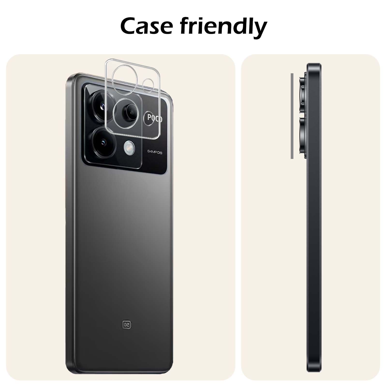 Nomfy Screenprotector Geschikt voor Xiaomi Poco X6 Camera Screen Protector Beschermglas - Screenprotector Geschikt voor Xiaomi Poco X6 5G Camera Screenprotector Tempered Glass - 2 PACK