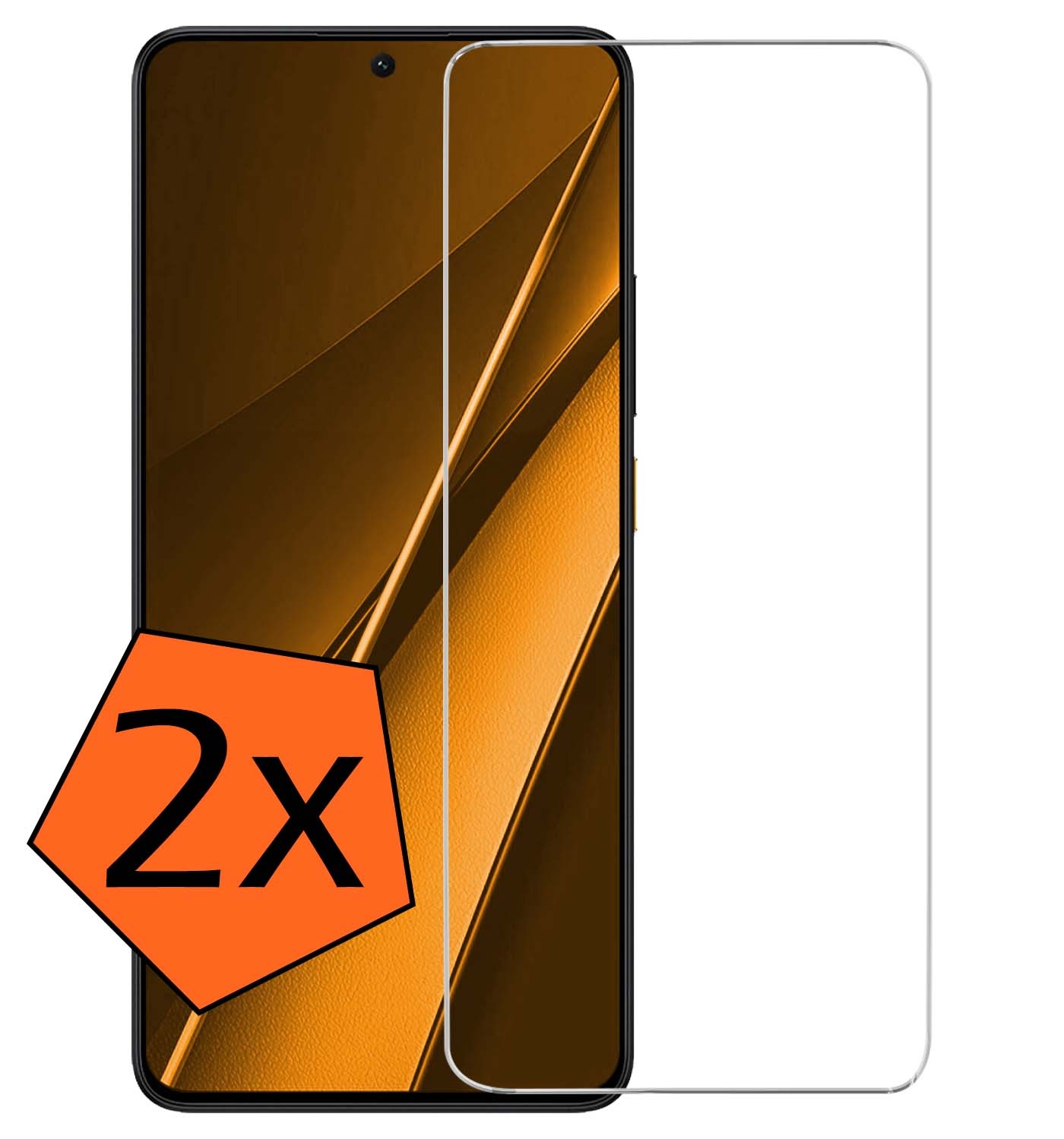 Nomfy Screenprotector Geschikt voor Xiaomi Poco X6 Pro 5G Screenprotector Bescherm Glas Tempered Glass - Screenprotector Geschikt voor Xiaomi Poco X6 Pro Screen Protector - 2 PACK