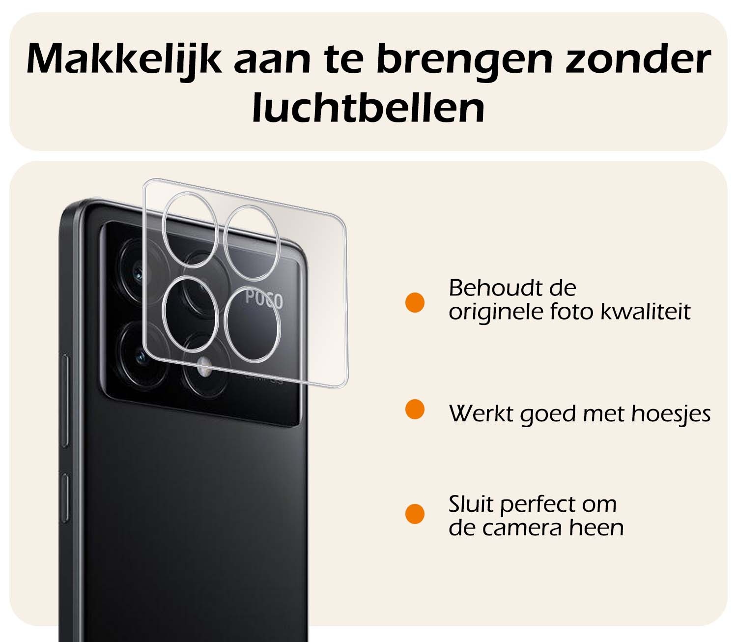 Nomfy Screenprotector Geschikt voor Xiaomi Poco X6 Pro 5G Camera Screen Protector Beschermglas - Screenprotector Geschikt voor Xiaomi Poco X6 Pro Camera Screenprotector Tempered Glass