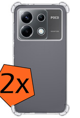 Nomfy Hoesje Geschikt voor Xiaomi Poco X6 Hoesje Shock Proof Cover Case Shockproof - Hoes Geschikt voor Xiaomi Poco X6 5G Hoes Siliconen Back Case - Transparant - 2 PACK