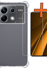 Nomfy Hoesje Geschikt voor Xiaomi Poco X6 Hoesje Shock Proof Cover Case Shockproof Met Screenprotector - Hoes Geschikt voor Xiaomi Poco X6 5G Hoes Siliconen Back Case - Transparant