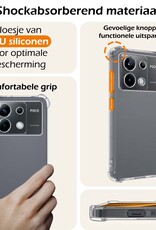 Nomfy Hoesje Geschikt voor Xiaomi Poco X6 Hoesje Shock Proof Cover Case Shockproof Met 2x Screenprotector - Hoes Geschikt voor Xiaomi Poco X6 5G Hoes Siliconen Back Case - Transparant
