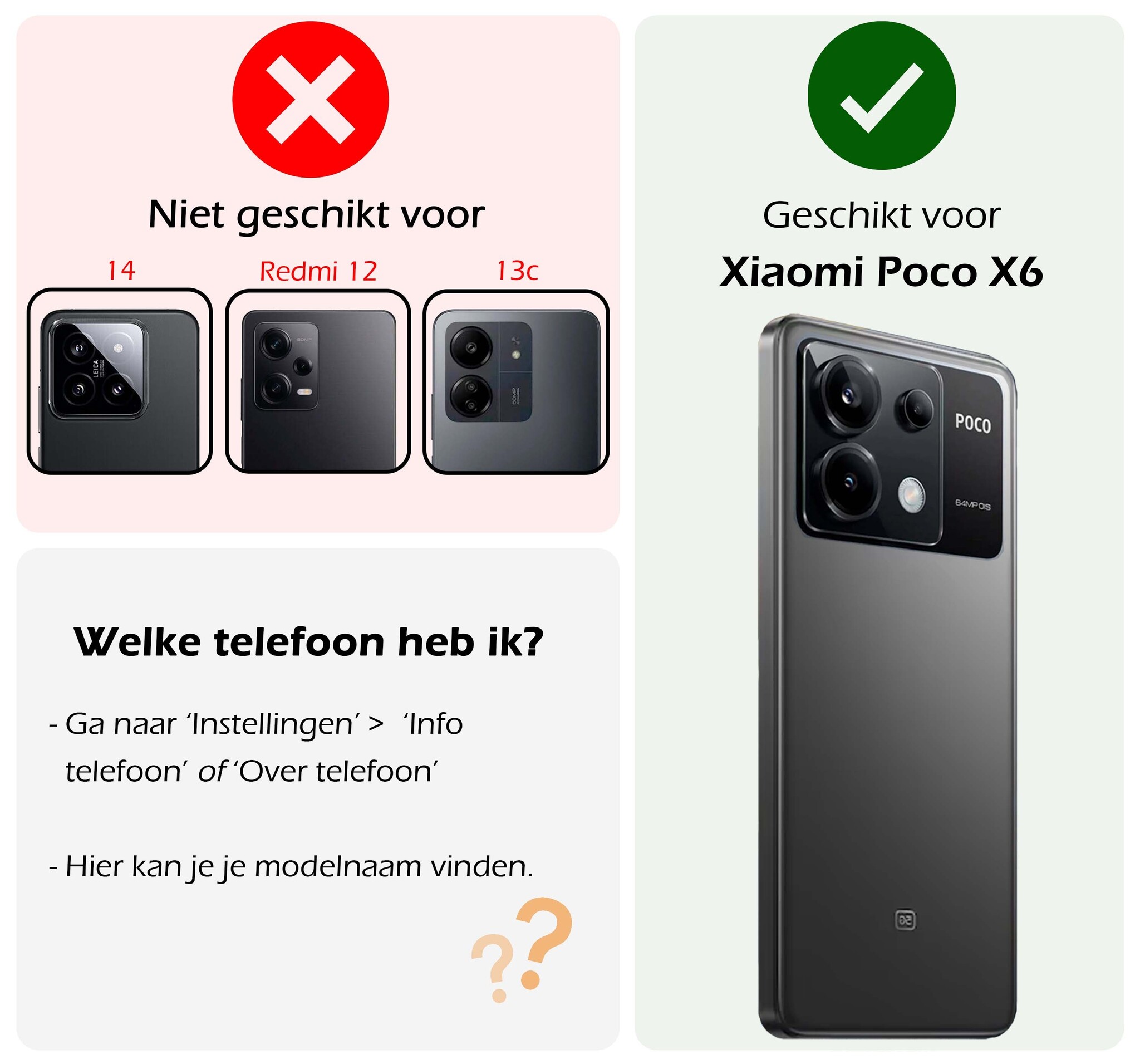 Nomfy Hoesje Geschikt voor Xiaomi Poco X6 Hoesje Shock Proof Cover Case Shockproof Met 2x Screenprotector - Hoes Geschikt voor Xiaomi Poco X6 5G Hoes Siliconen Back Case - Transparant