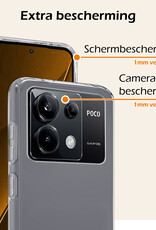 Nomfy Hoesje Geschikt voor Xiaomi Poco X6 Hoesje Siliconen Cover Case - Hoes Geschikt voor Xiaomi Poco X6 5G Hoes Back Case - Transparant
