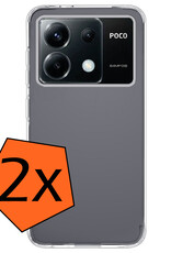 Nomfy Hoesje Geschikt voor Xiaomi Poco X6 Hoesje Siliconen Cover Case - Hoes Geschikt voor Xiaomi Poco X6 5G Hoes Back Case - 2-PACK - Transparant