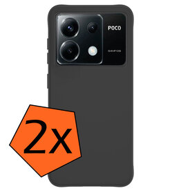 Nomfy Nomfy Xiaomi Poco X6 Hoesje Siliconen - Zwart - 2 PACK