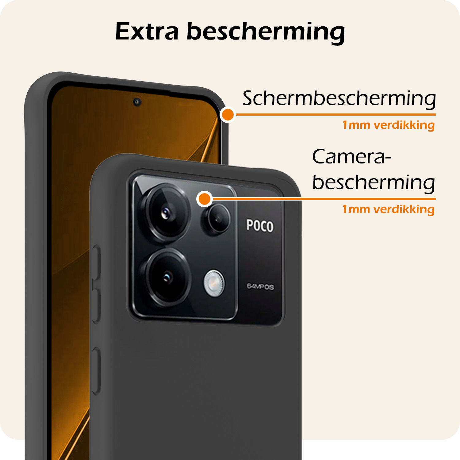 Nomfy Hoesje Geschikt voor Xiaomi Poco X6 Hoesje Siliconen Cover Case - Hoes Geschikt voor Xiaomi Poco X6 5G Hoes Back Case - 2-PACK - Zwart