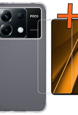 Nomfy Hoesje Geschikt voor Xiaomi Poco X6 Hoesje Siliconen Cover Case Met Screenprotector - Hoes Geschikt voor Xiaomi Poco X6 5G Hoes Back Case - Transparant