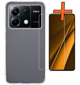 Nomfy Nomfy Xiaomi Poco X6 Hoesje Siliconen Met Screenprotector - Transparant